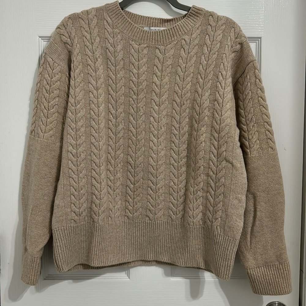 Almina Concept Cable Knit Crewneck Sweater